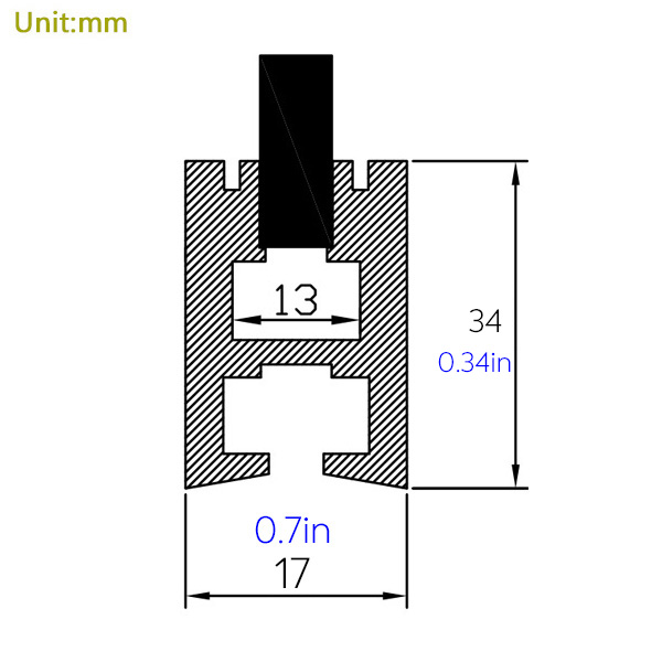 BAPL044 Aluminum Profile - Inner Width 12mm(0.47inch) - LED Strip Anodizing Extrusion Channel BAPL044 Aluminum Profile - Inner Width 12mm(0.47inch) - LED Strip Anodizing Extrusion Channel